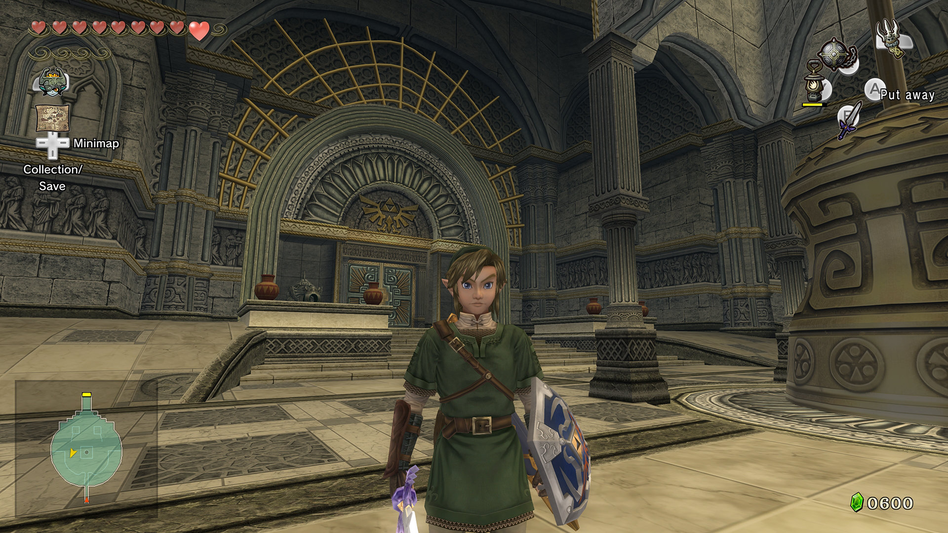 Twighlight Princess Screenshot of Link in a dungeon.