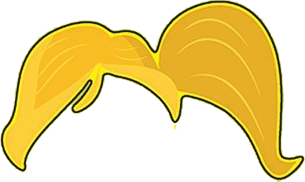 Cartoon blond hair with a ponytail