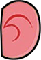 Cartoon right ear